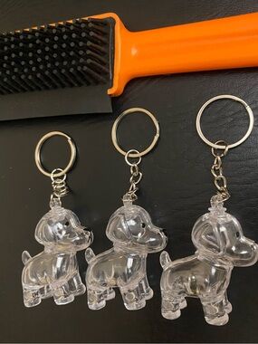 Clear Dalmatian Dog Keychain for Kids with Black Accents